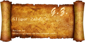 Gligor Zalán névjegykártya